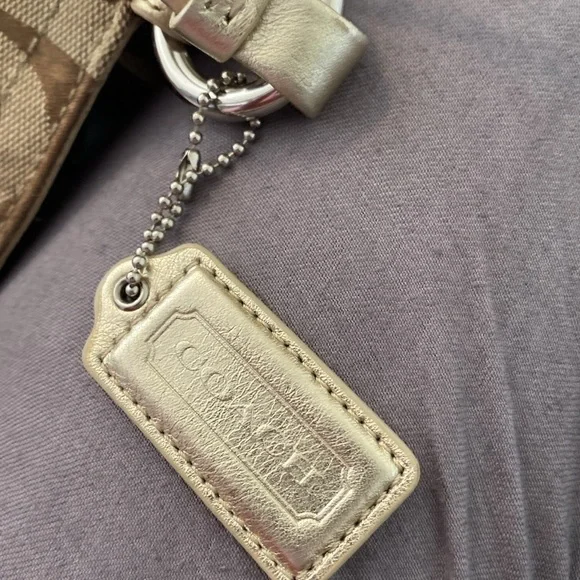 Coach XL gold lined hot pink multi pockets purse spacious bag purse - Picture 17 of 17